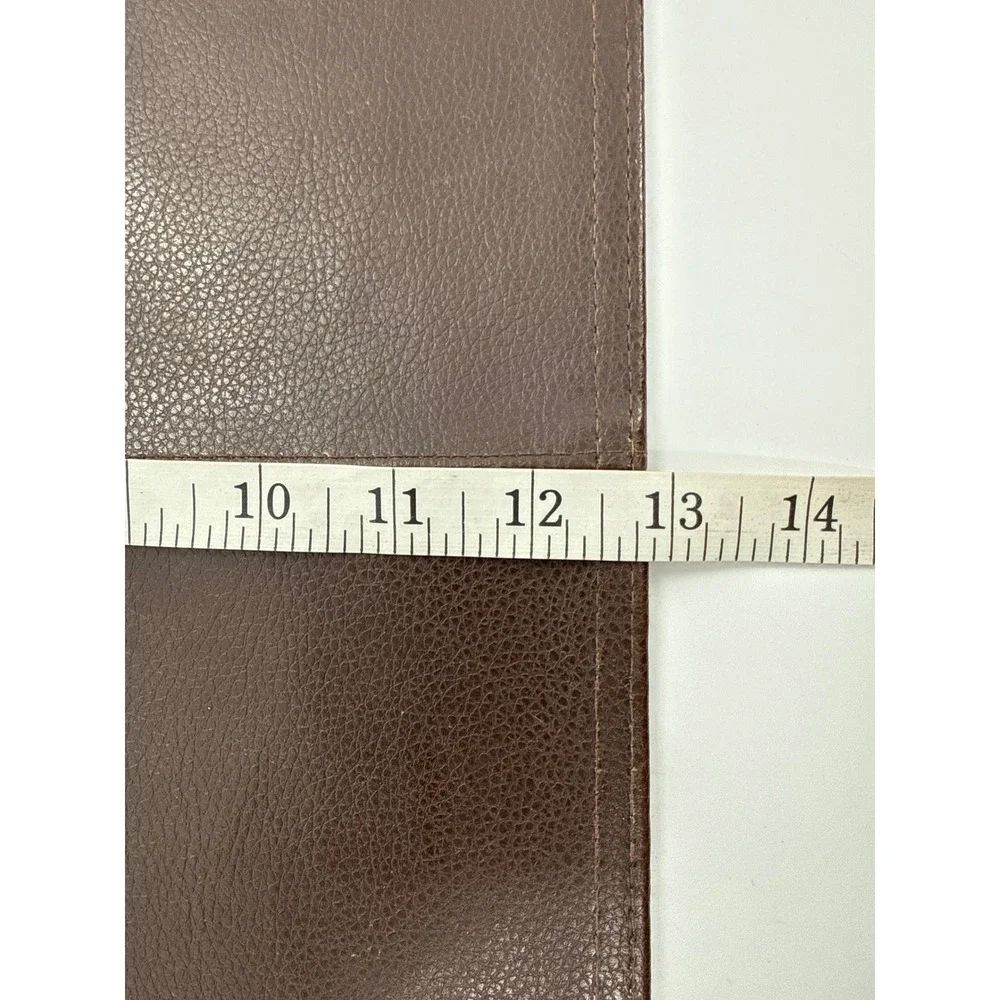 Pier One Placemats Brown Faux Leather Set of 10 Stitched Rectangular